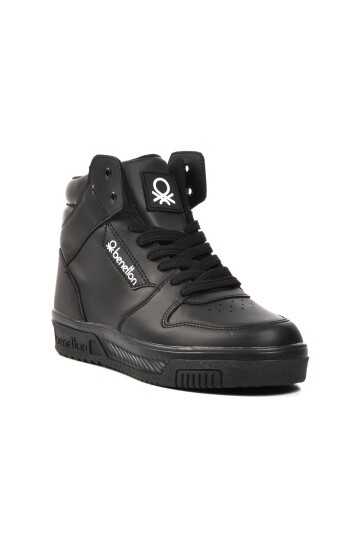 Benetton Siyah-Siyah Unisex Hi Sneaker