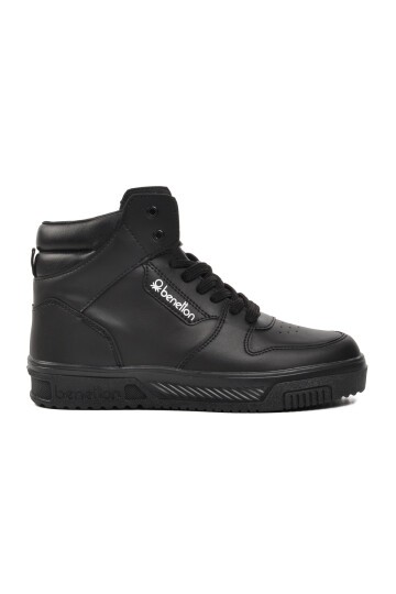 Benetton Siyah-Siyah Unisex Hi Sneaker