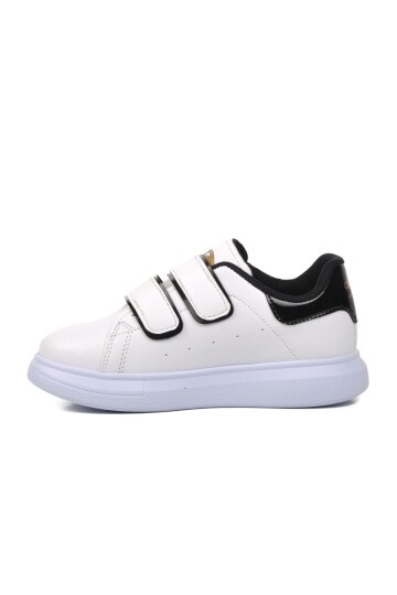 Ayakmod Beyaz-Siyah Rugan Çocuk Sneaker