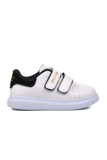Ayakmod Beyaz-Siyah Rugan Çocuk Sneaker