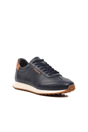Hammer Jack Lacivert Hakiki Deri Erkek Sneaker