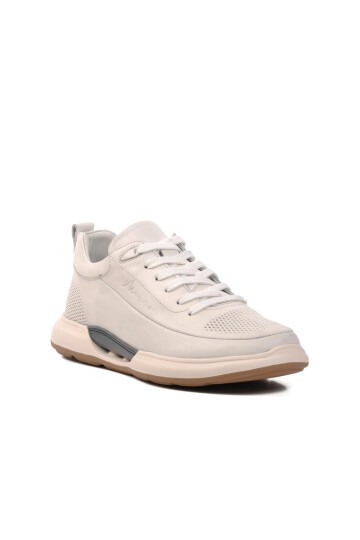 Ayakmod Beyaz Hakiki Deri Erkek Sneaker