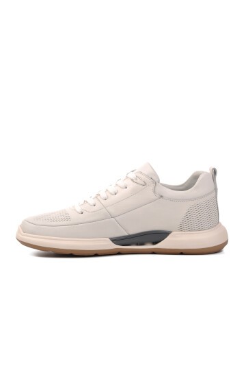 Ayakmod Beyaz Hakiki Deri Erkek Sneaker