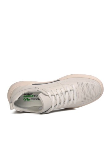 Ayakmod Beyaz Hakiki Deri Erkek Sneaker
