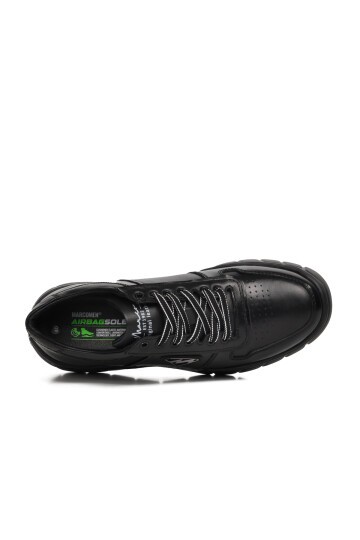 Ayakmod Siyah Haki Deri Erkek Sneaker