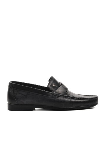 Pierre Cardin Siyah Hakiki Deri Erkek Loafer Ayakkabı