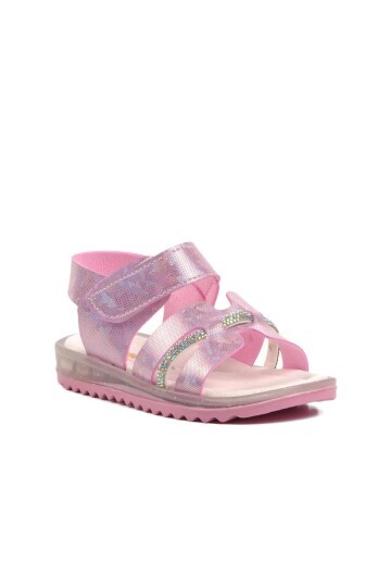 Ayakmod Pembe Simli Bebek Sandalet