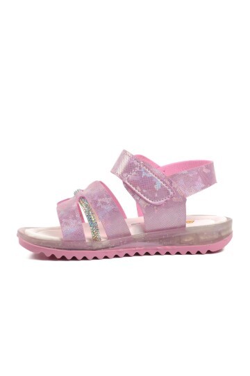 Ayakmod Pembe Simli Bebek Sandalet