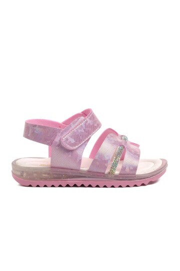 Ayakmod Pembe Simli Bebek Sandalet