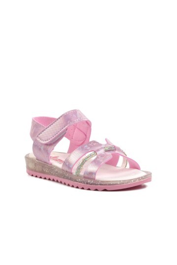 Ayakmod Pembe Simli Kız Çocuk Sandalet
