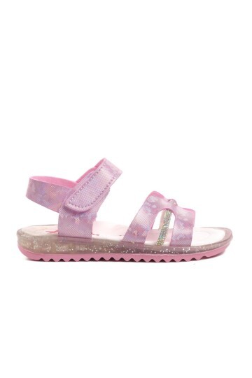 Ayakmod Pembe Simli Kız Çocuk Sandalet