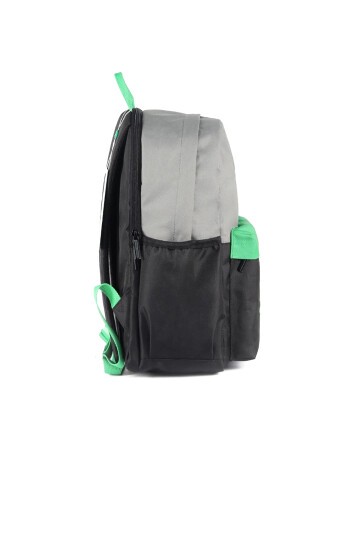 Benetton Gri-Siyah-Yeşil Unisex Okul Çantası