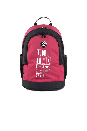 Benetton Kırmızı-Siyah Unisex Okul Çantası