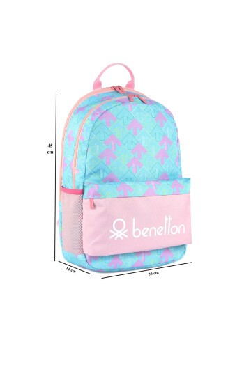 Benetton Pembe-Mavi Unisex Okul Çantası
