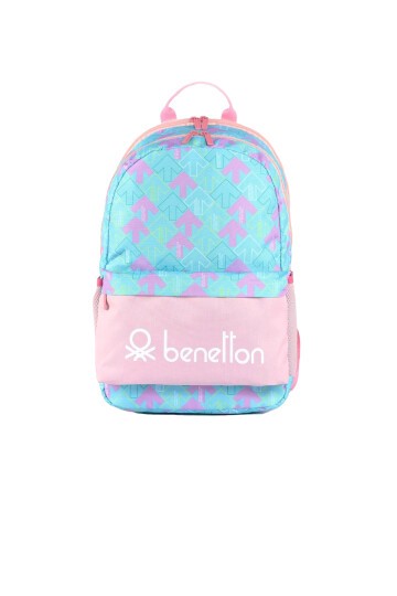 Benetton Pembe-Mavi Unisex Okul Çantası