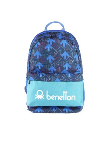 Benetton Su Yeşili-Lacivert Unisex Okul Çantası