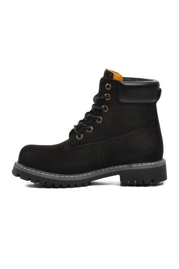 Bulldozer Siyah Nubuk Hakiki Deri  Unisex Bot