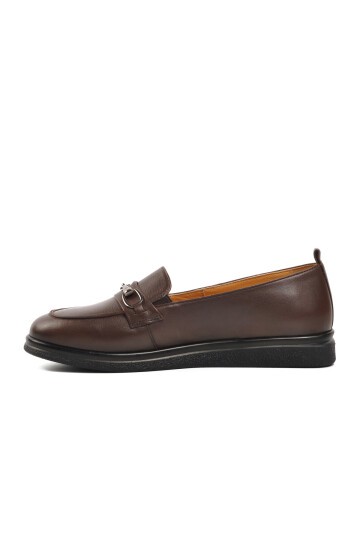 Ayakmod Kahve Kadın Loafer Ayakkabı
