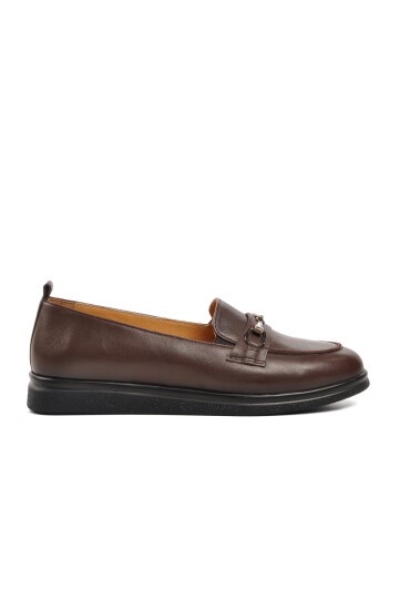 Ayakmod Kahve Kadın Loafer Ayakkabı