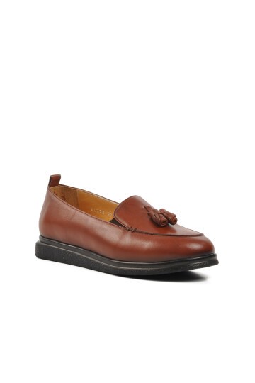 Ayakmod Taba Kadın Loafer Ayakkabı