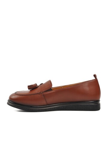 Ayakmod Taba Kadın Loafer Ayakkabı
