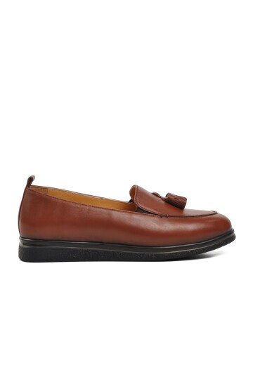 Ayakmod Taba Kadın Loafer Ayakkabı