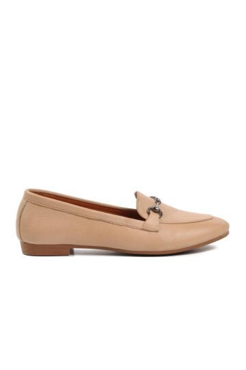 Ayakmod Bej Kadın Loafer Ayakkabı