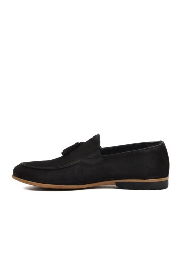 Ayakmod Siyah Nubuk Erkek Loafer Ayakkabı