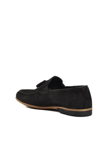 Ayakmod Siyah Nubuk Erkek Loafer Ayakkabı