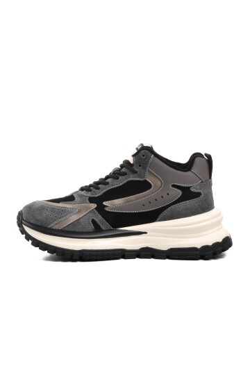 Siyah Yüksek Taban Unisex Spor Ayakkabı