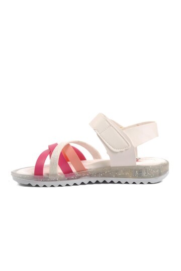Ayakmod Beyaz-Fuşya-Pembe Kız Çocuk Sandalet