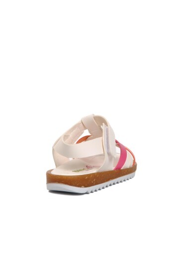 Ayakmod Beyaz-Pembe Bebek Sandalet