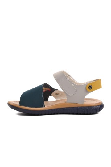 Ayakmod Lacivert Nubuk-Sarı-Krem Erkek Çocuk Sandalet