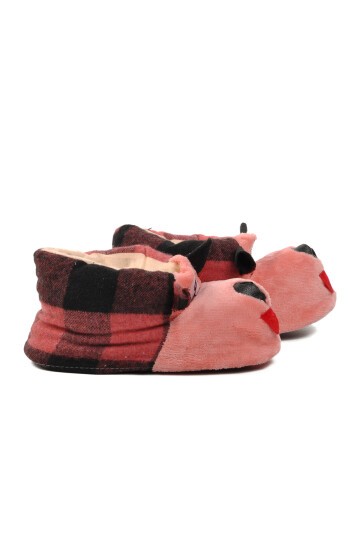Ayakmod Pembe-Siyah-Pembe Kadın Panduf