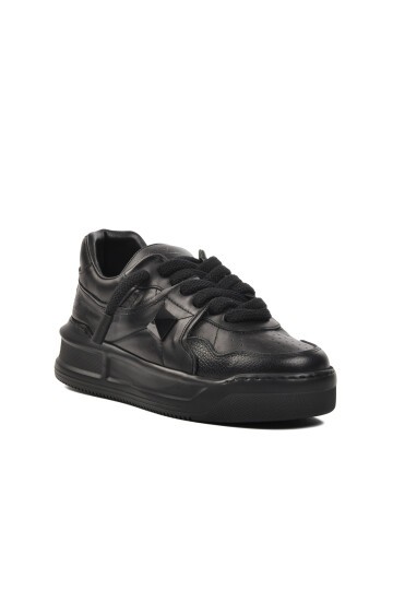 Ayakmod Siyah Cilt Erkek Sneaker