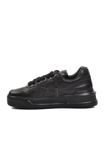 Ayakmod Siyah Cilt Erkek Sneaker