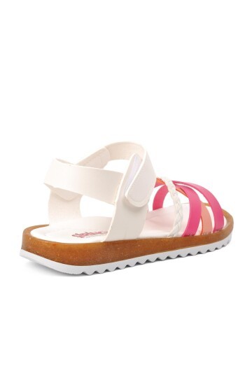 Ayakmod Beyaz-Fuşya-Pembe Kız Çocuk Sandalet