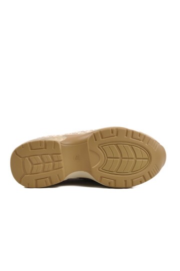 Ayakmod Bej Taşlı Air Tabanlı Kadın Sneaker
