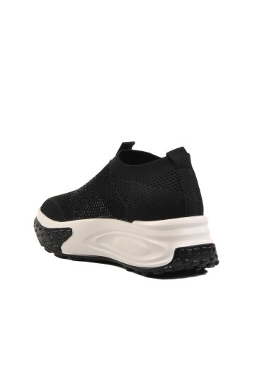 Ayakmod Siyah Tekstil Taşlı Kadın Sneaker
