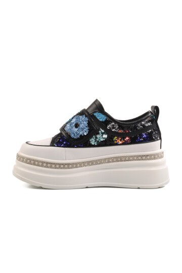 Ayakmod Siyah Kalın taban Kadın Sneaker