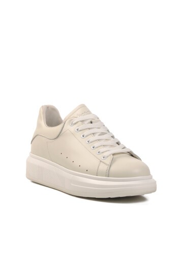 Beyaz Hakiki Deri Erkek Sneaker 152-21028 M