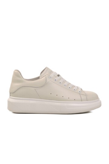 Beyaz Hakiki Deri Erkek Sneaker 152-21028 M
