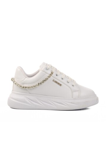 Beyaz Taşlı Kadın Sneaker 7081 Z