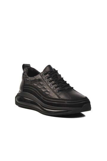 Siyah Hakiki Deri Erkek Sneaker Catis 2542 M