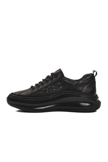 Siyah Hakiki Deri Erkek Sneaker Catis 2542 M