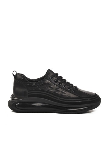 Siyah Hakiki Deri Erkek Sneaker Catis 2542 M