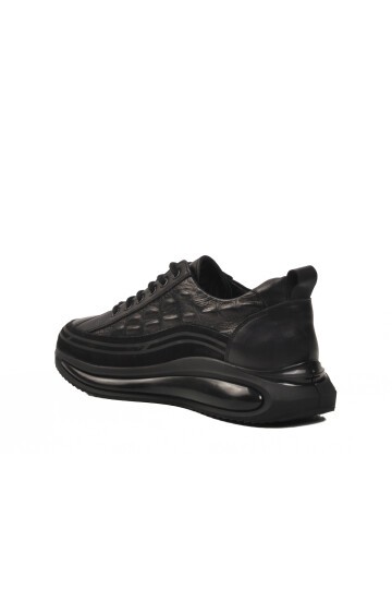 Siyah Hakiki Deri Erkek Sneaker Catis 2542 M