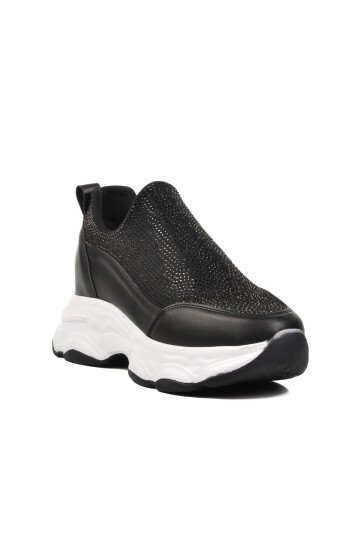 Siyah Taşlı Kadın Sneaker Ayakmod Lady 6080 Z