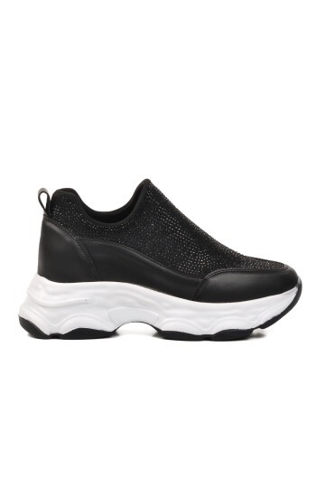 Siyah Taşlı Kadın Sneaker Ayakmod Lady 6080 Z