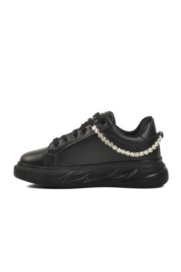 Siyah Taşlı Kadın Sneaker 7081 Z